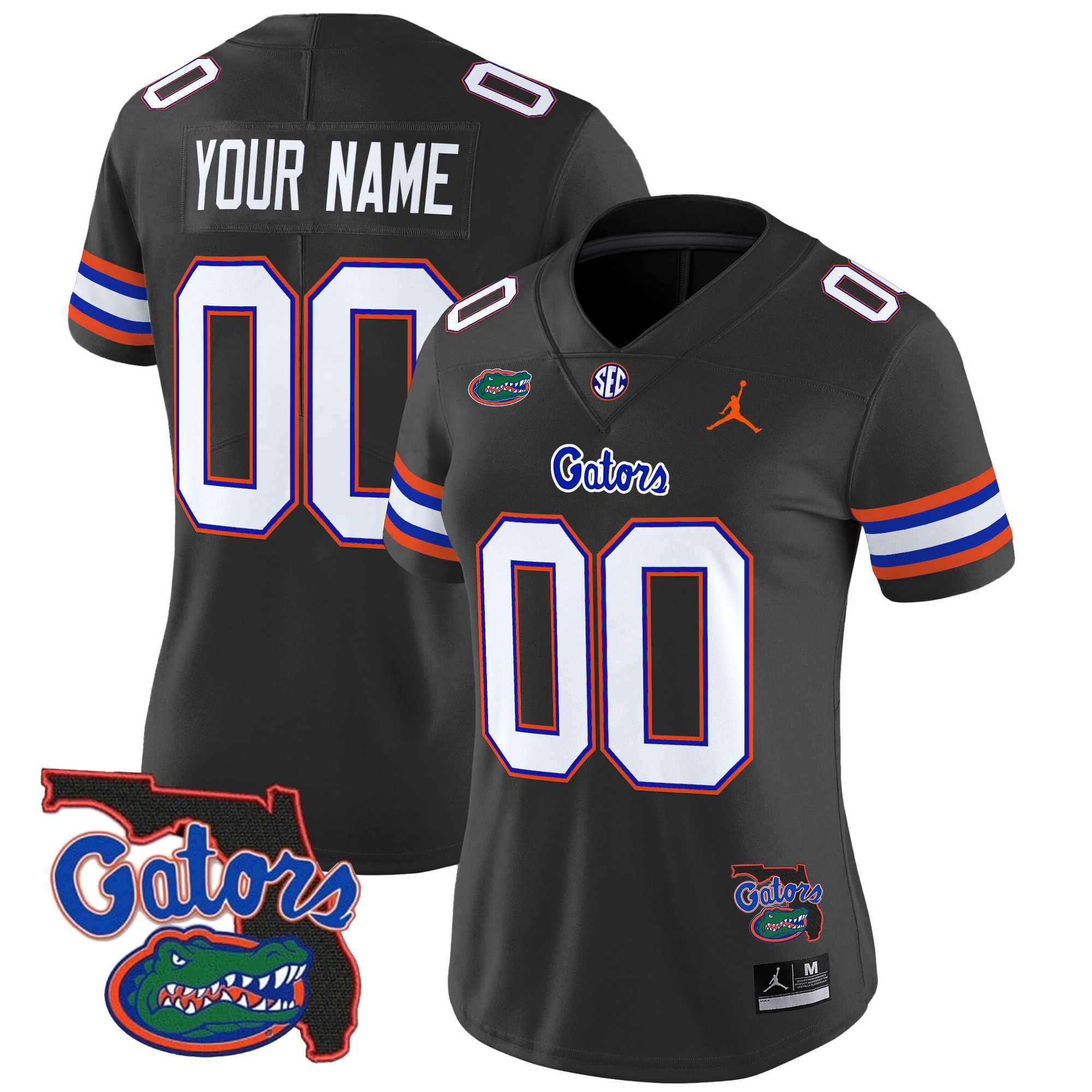 Women Florida Gators Black 2024 Florida Patch Vapor Limited Custom NCAA Jersey style 1->customized ncaa jersey->Custom Jersey